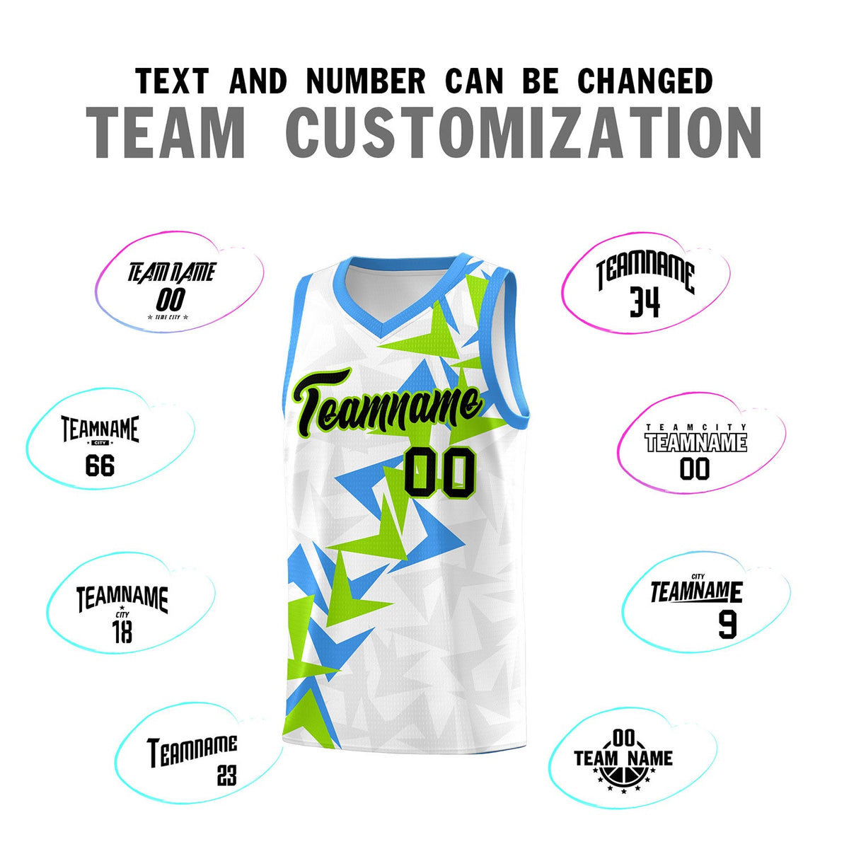 Custom White Boomerang Pattern Sets Basketball Jersey