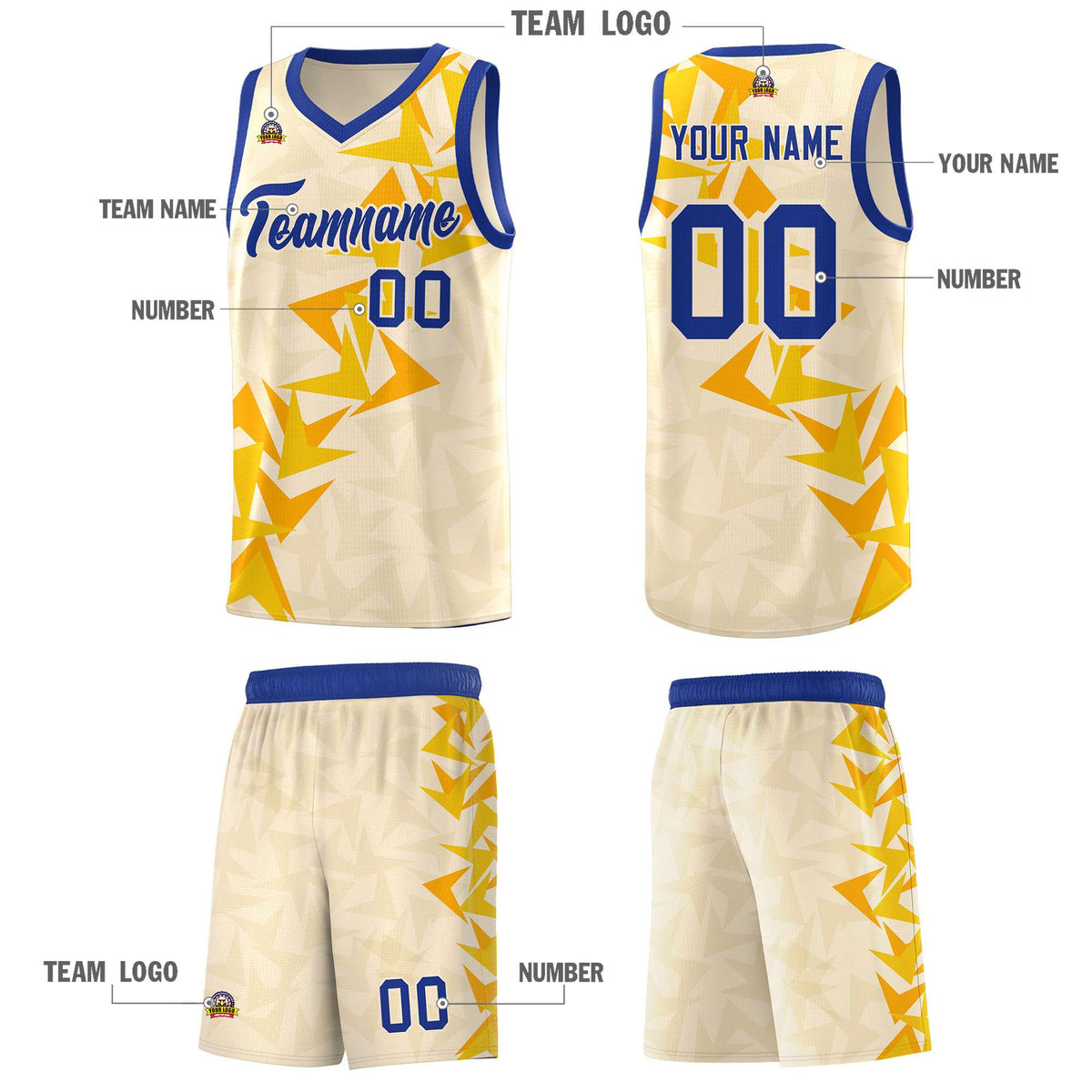 Custom Cream Boomerang Pattern Sets Basketball Jersey