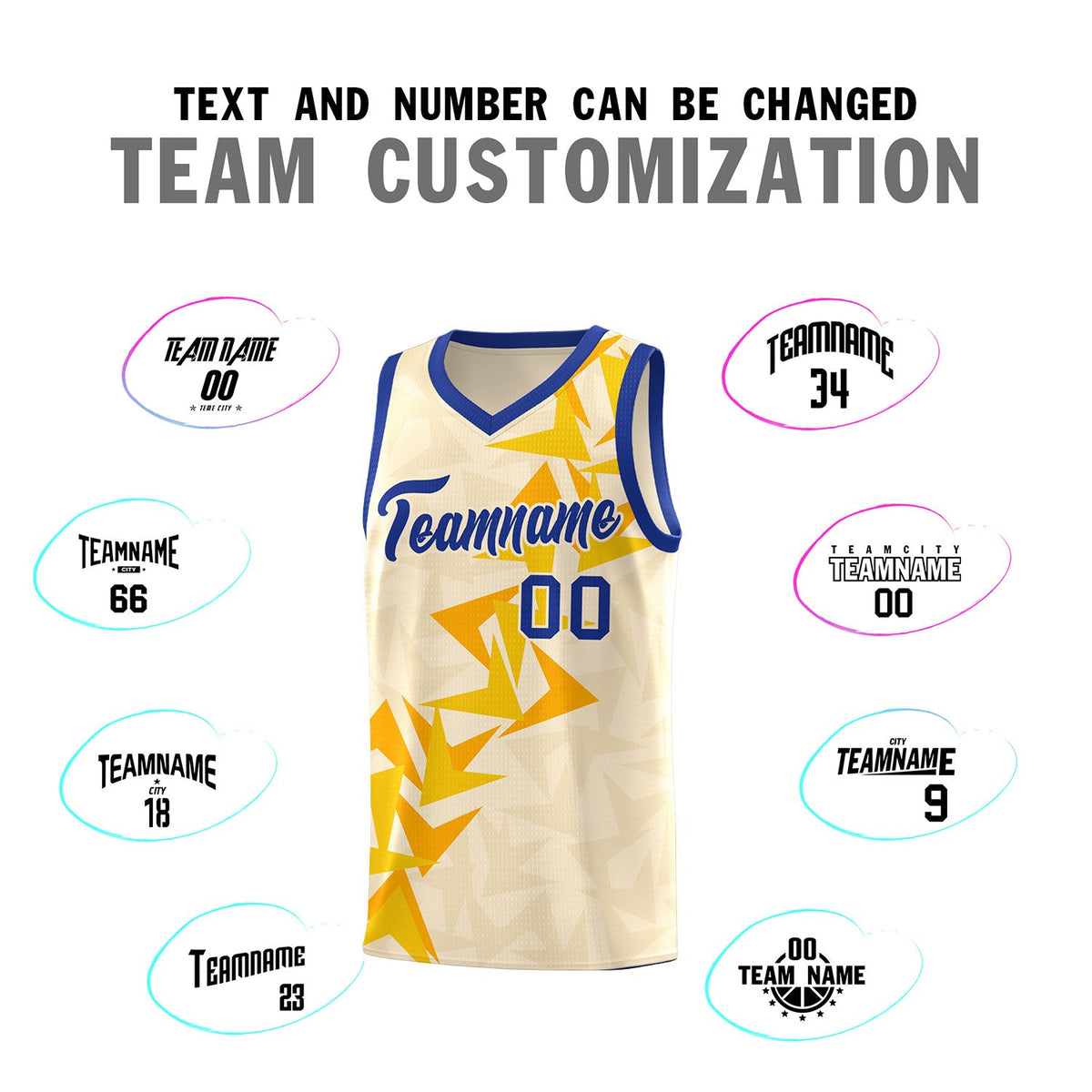 Custom Cream Boomerang Pattern Sets Basketball Jersey