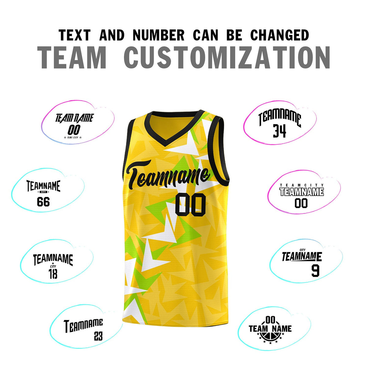 Custom Gold Boomerang Pattern Sets Basketball Jersey
