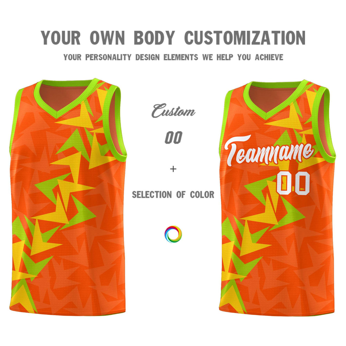 Custom Orange Boomerang Pattern Sets Basketball Jersey