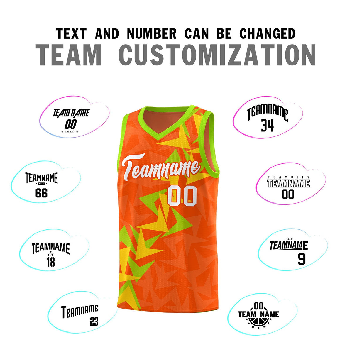 Custom Orange Boomerang Pattern Sets Basketball Jersey