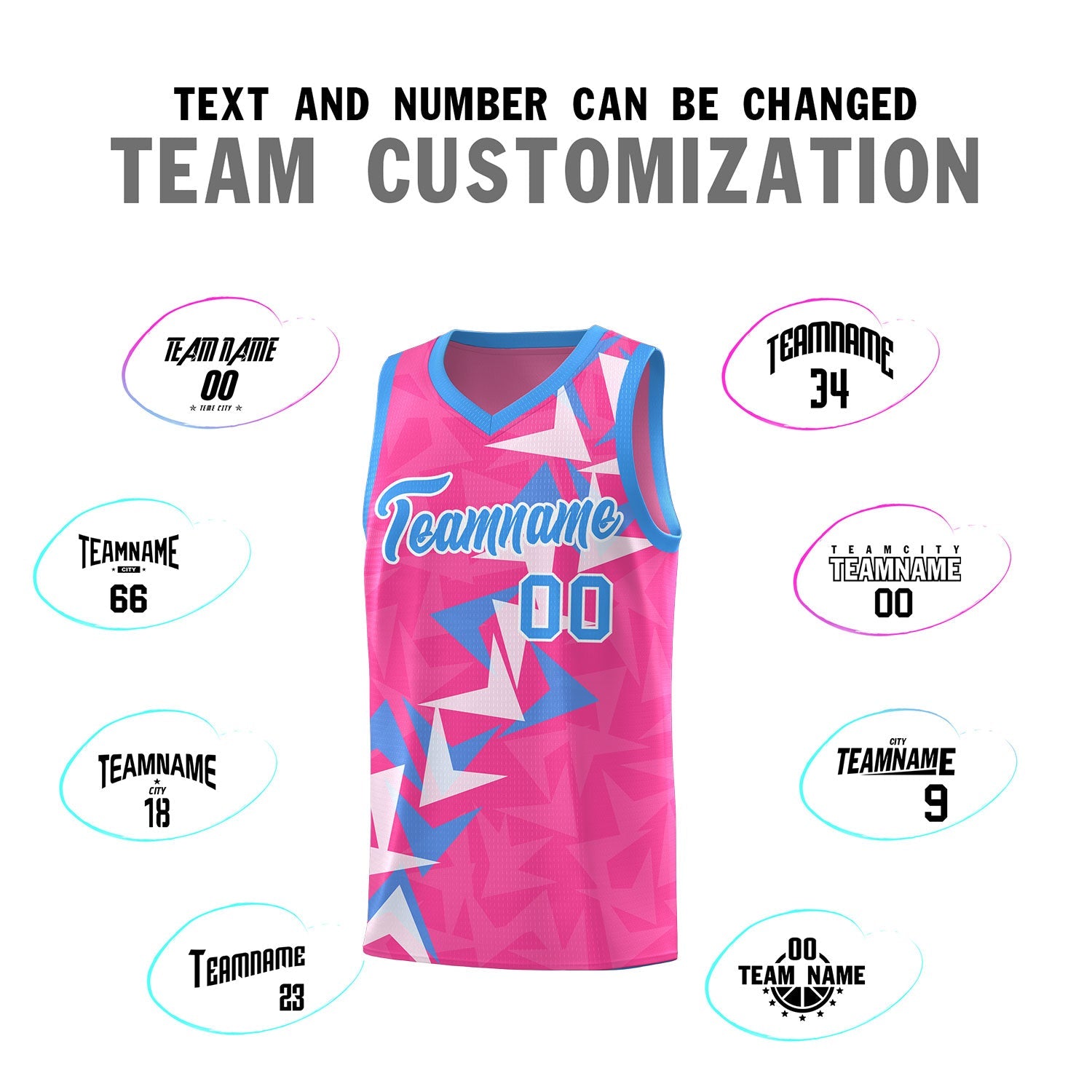 Custom Pink Boomerang Pattern Sets Basketball Jersey