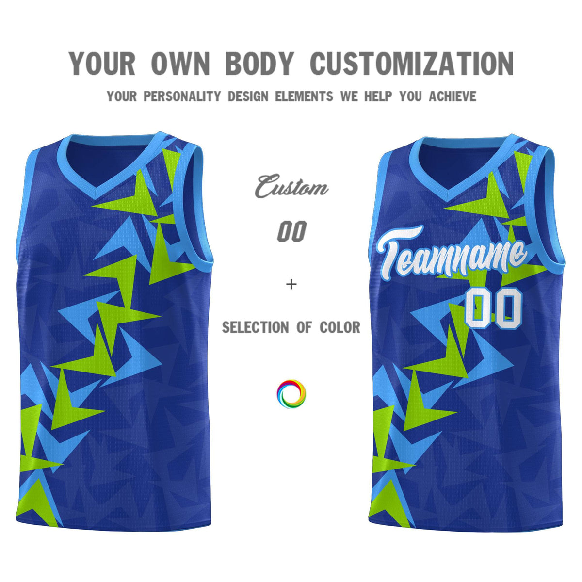 Custom Royal Boomerang Pattern Sets Basketball Jersey