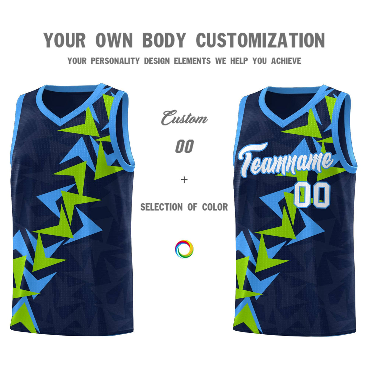 Custom Navy Boomerang Pattern Sets Basketball Jersey