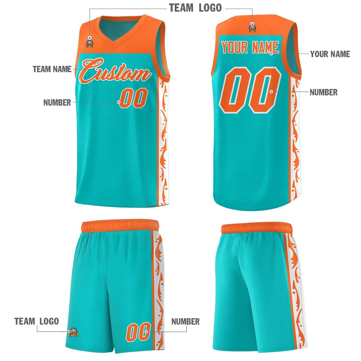Custom Bright Green Side Pattern Sports Uniform Basketball Jersey