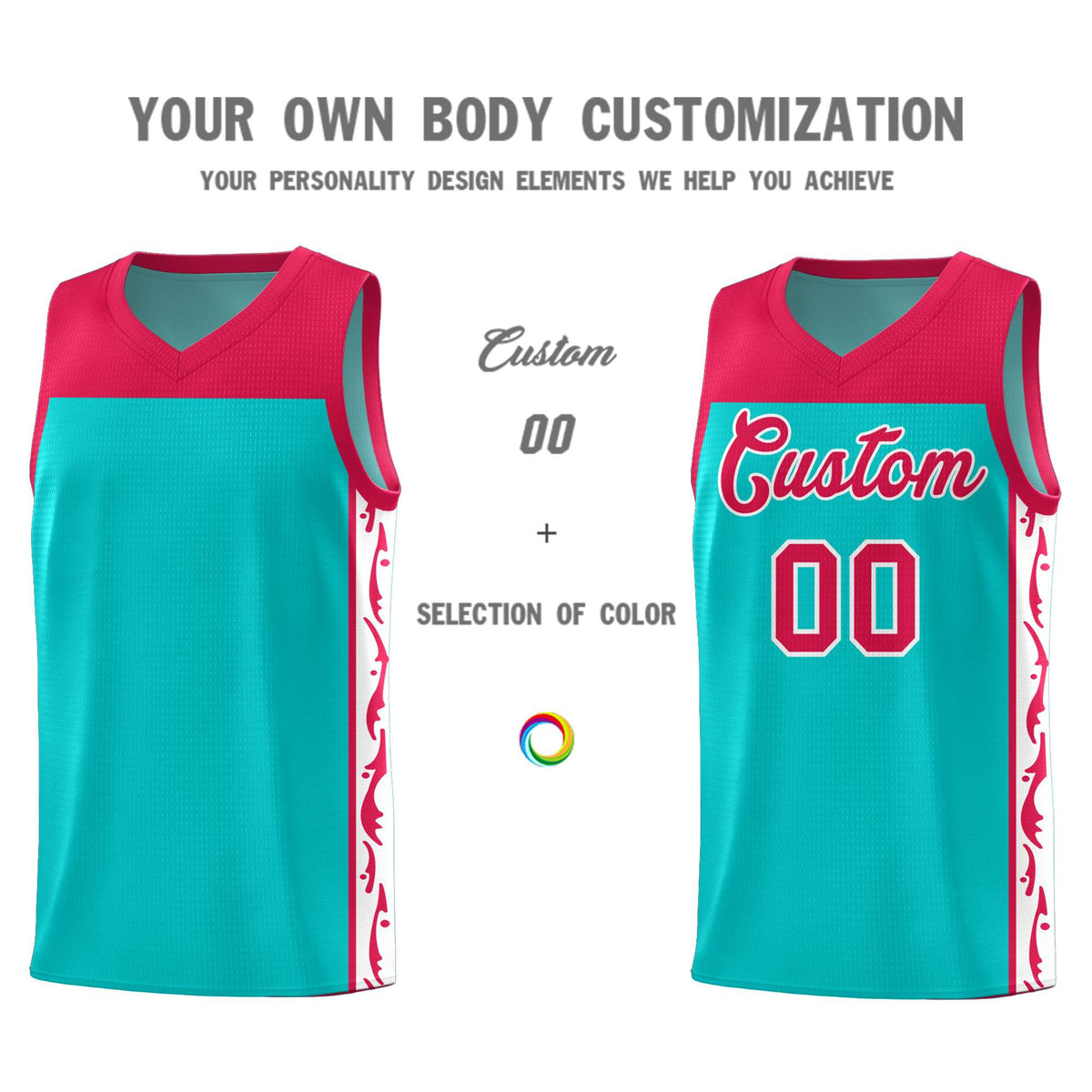 Custom Bright Green Side Pattern Sports Uniform Basketball Jersey