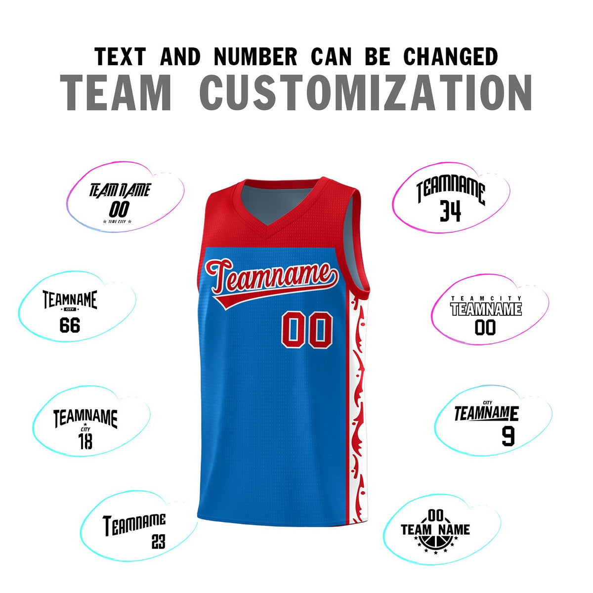 Custom Royal Side Pattern Sports Uniform Basketball Jersey