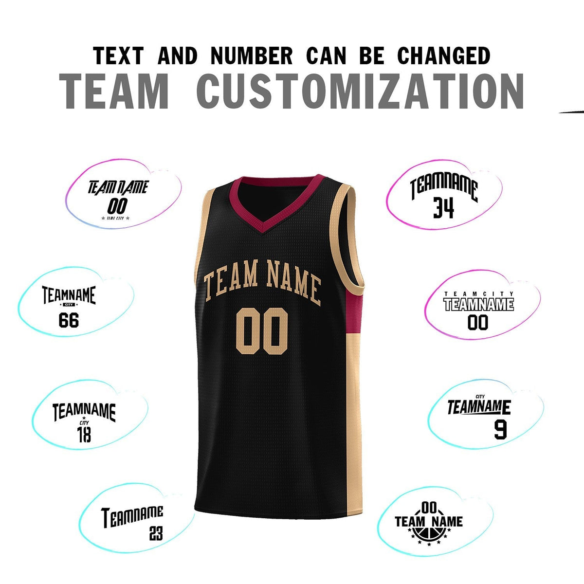 Custom Black Old Gold Side Two-Tone Classic Sports Uniform Basketball Jersey