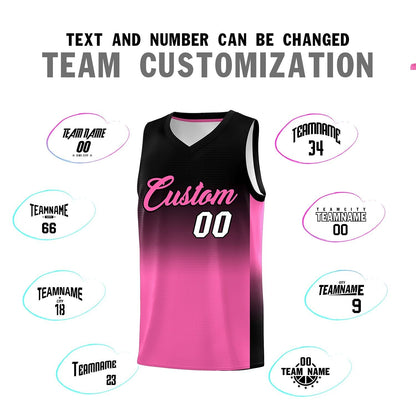 Custom Black Pink Gradient Fashion Sets Sports Uniform Basketball Jersey