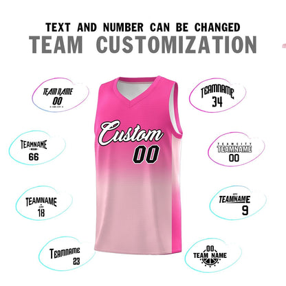 Custom Pink Light Pink Gradient Fashion Sets Sports Uniform Basketball Jersey