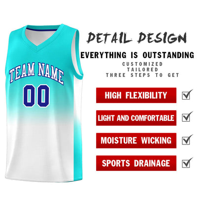 Custom Bright Green White Gradient Fashion Sets Sports Uniform Basketball Jersey