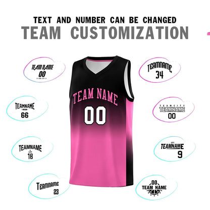 Custom Black Pink Gradient Fashion Sets Sports Uniform Basketball Jersey