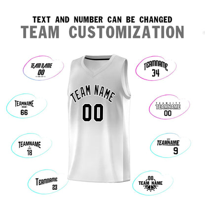 Custom Gray White Gradient Fashion Sets Sports Uniform Basketball Jersey