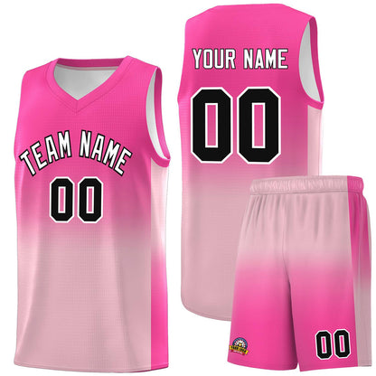 Custom Pink Light Pink Gradient Fashion Sets Sports Uniform Basketball Jersey