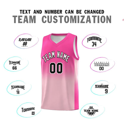 Custom Pink Light Pink Gradient Fashion Sets Sports Uniform Basketball Jersey
