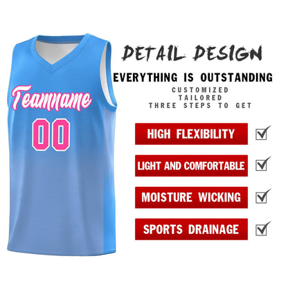 Custom Powder Blue Light Blue Gradient Fashion Sets Sports Uniform Basketball Jersey
