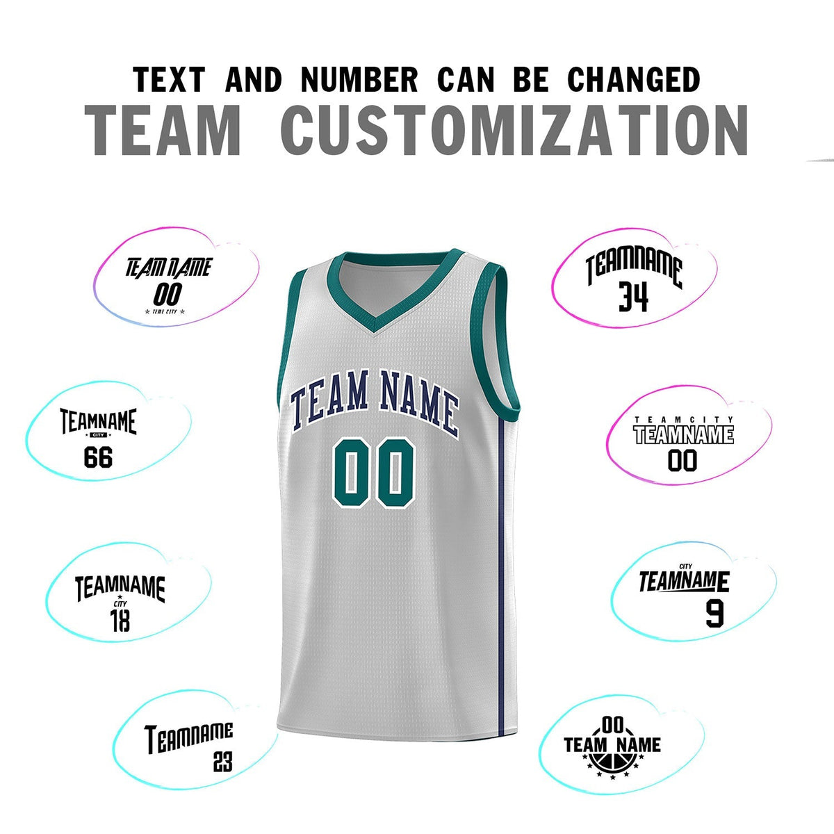 Custom Gray Navy-White Side Two Bars Sports Uniform Basketball Jersey