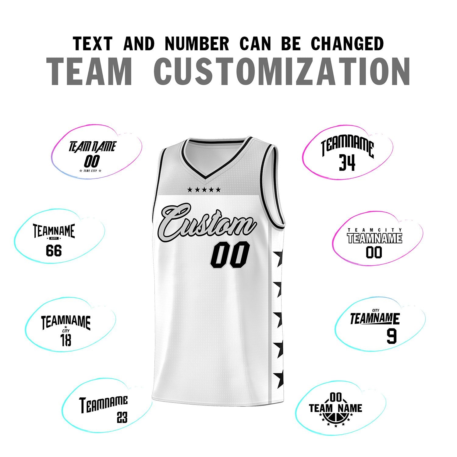 Custom White Gray Color Block Sets Sports Uniform Basketball Jersey