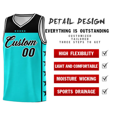 Custom Bright Green Black Color Block Sets Sports Uniform Basketball Jersey