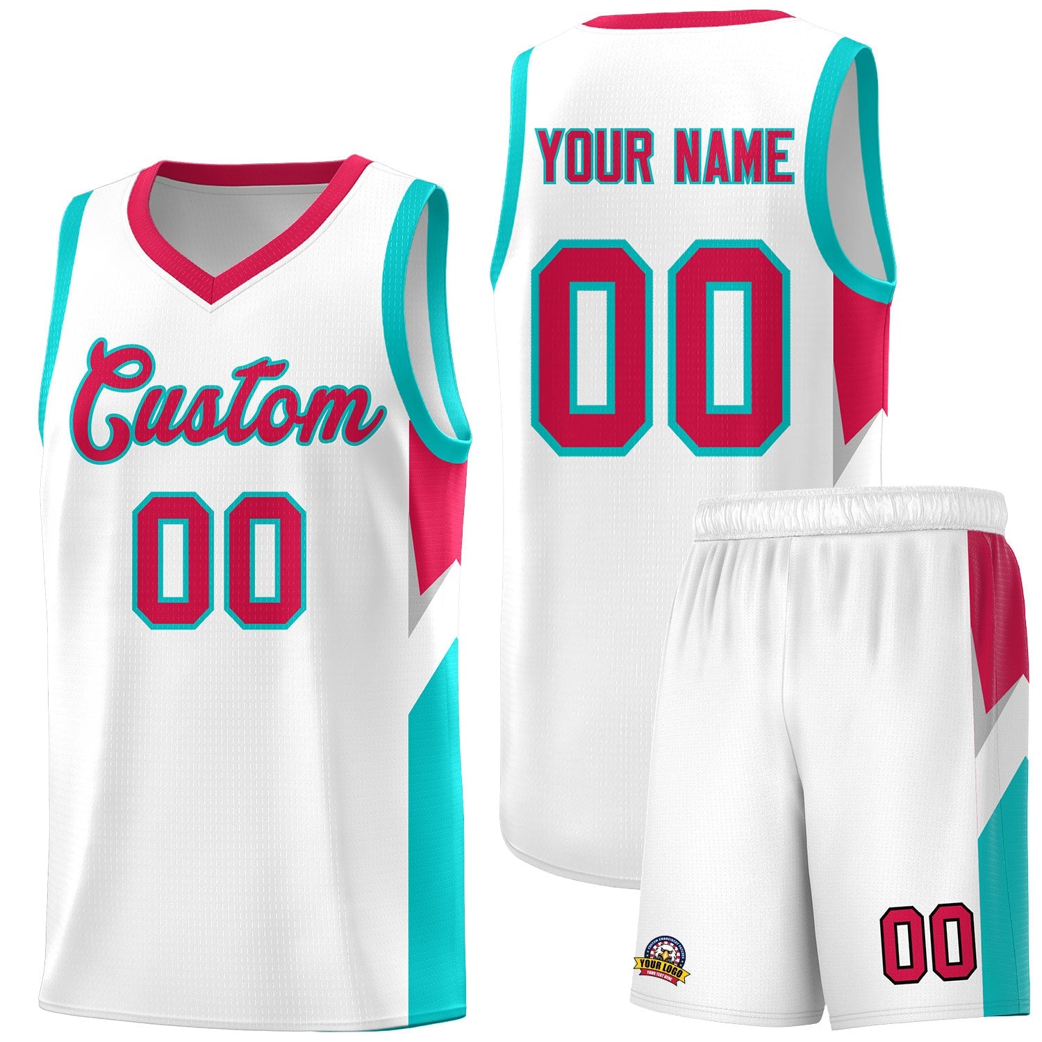 Custom White Red Side Design Sets Sports Uniform Basketball Jersey