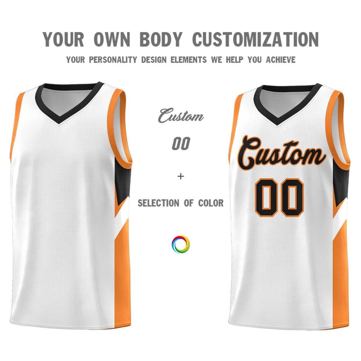 Custom White Black Side Design Sets Sports Uniform Basketball Jersey