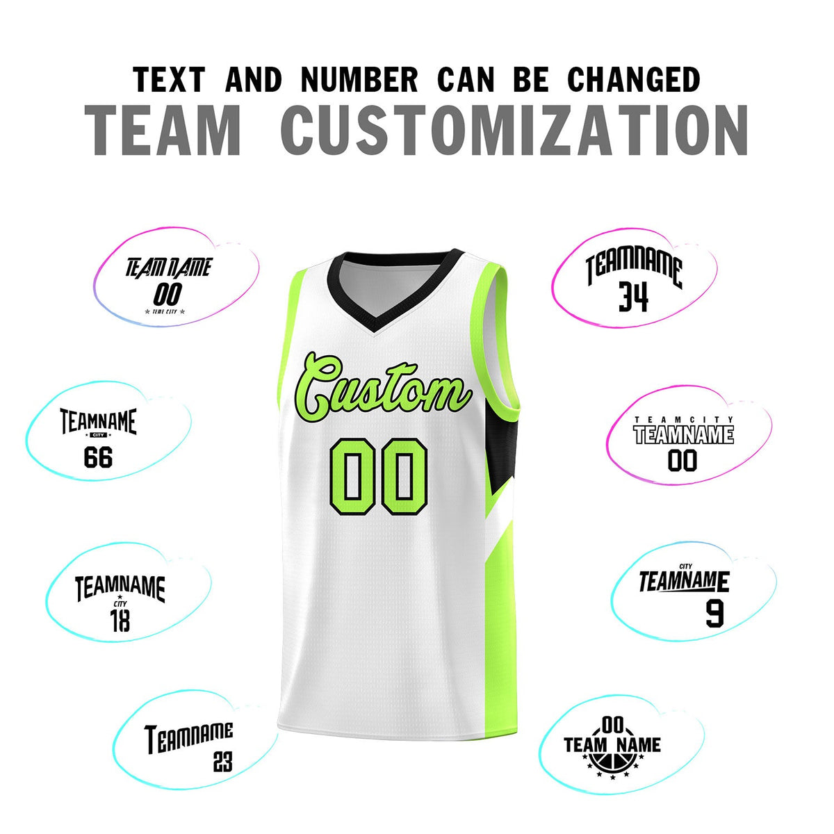 Custom White Black Side Design Sets Sports Uniform Basketball Jersey