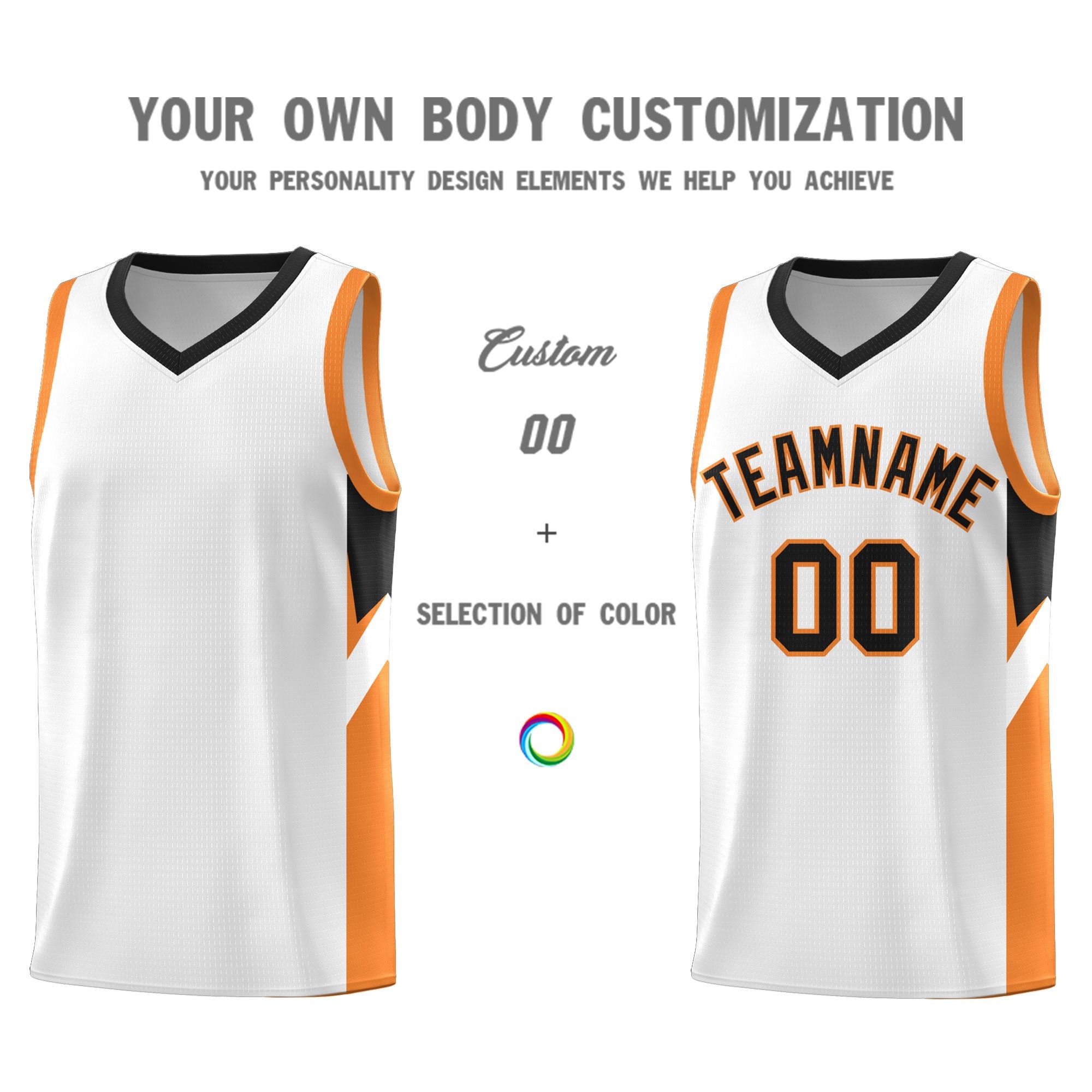 Custom White Black Side Design Sets Sports Uniform Basketball Jersey