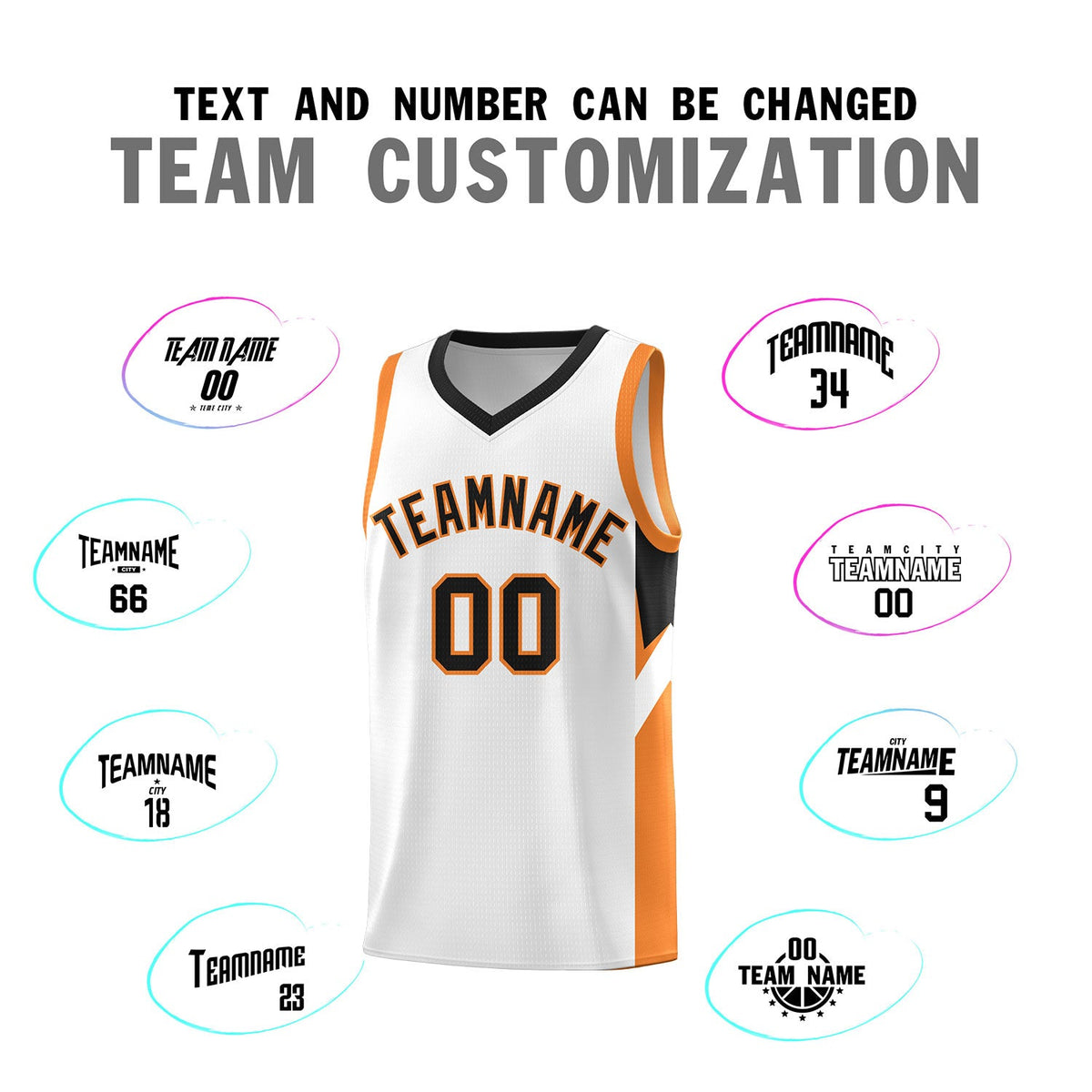 Custom White Black Side Design Sets Sports Uniform Basketball Jersey