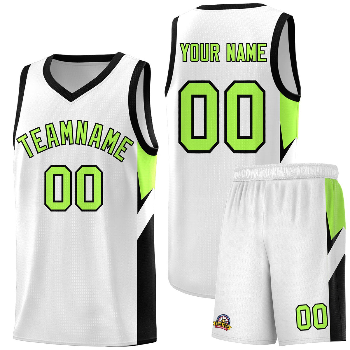 Custom White Black Side Design Sets Sports Uniform Basketball Jersey