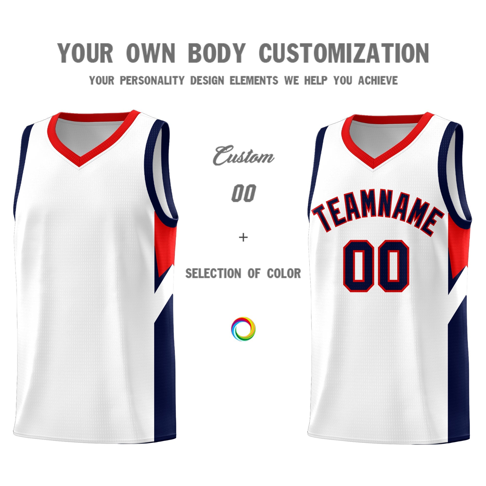 Custom White Red Side Design Sets Sports Uniform Basketball Jersey