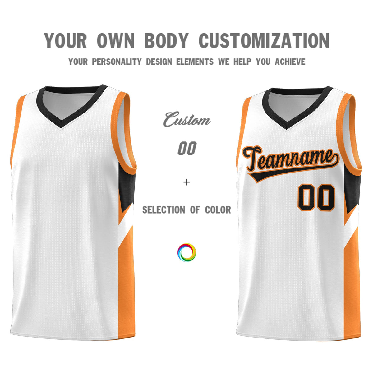 Custom White Black Side Design Sets Sports Uniform Basketball Jersey