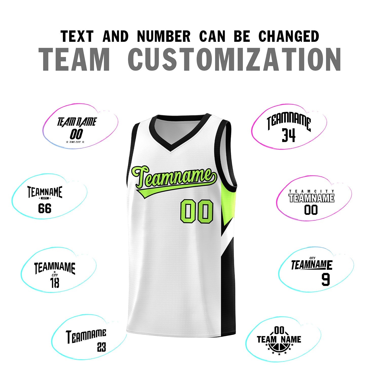 Custom White Black Side Design Sets Sports Uniform Basketball Jersey