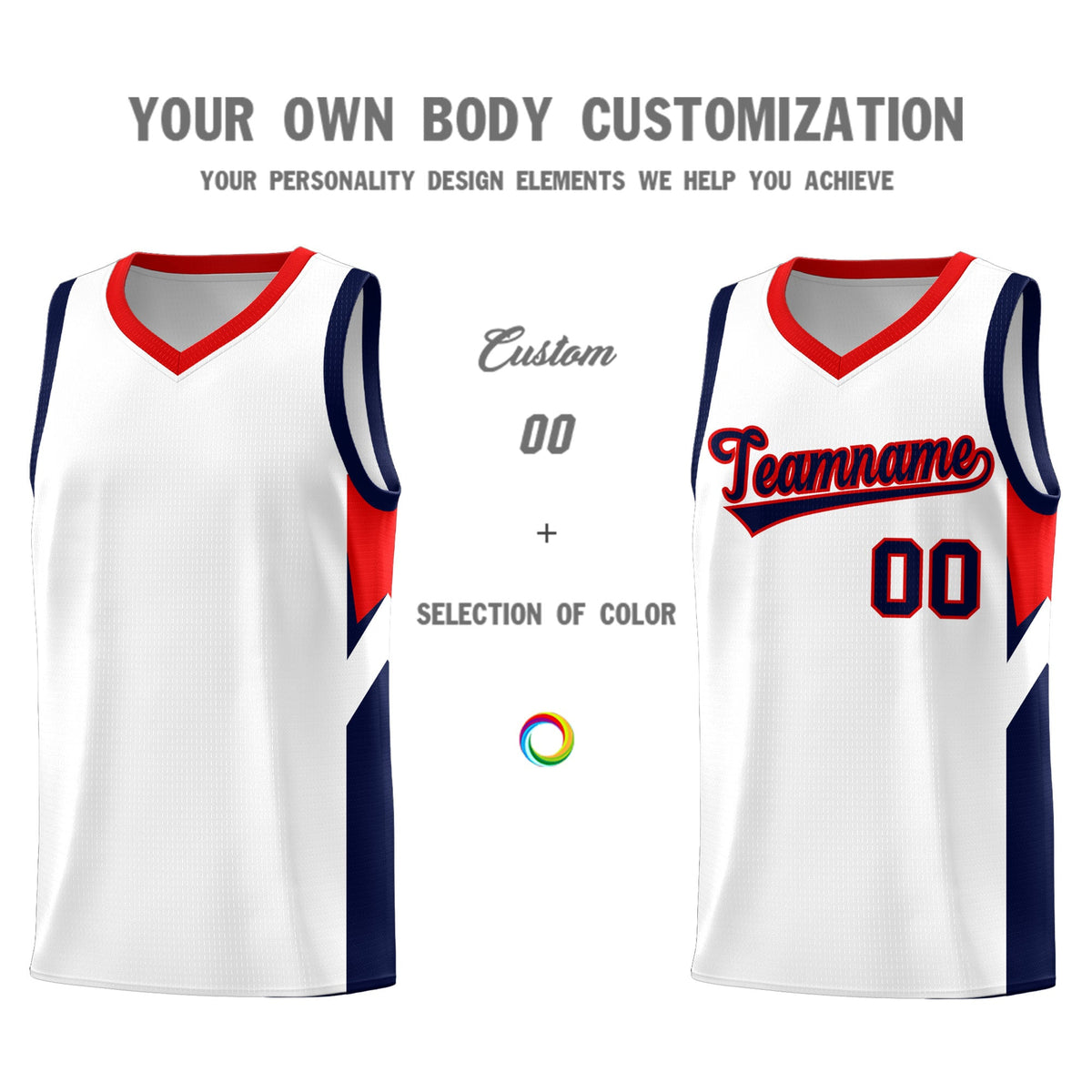 Custom White Red Side Design Sets Sports Uniform Basketball Jersey