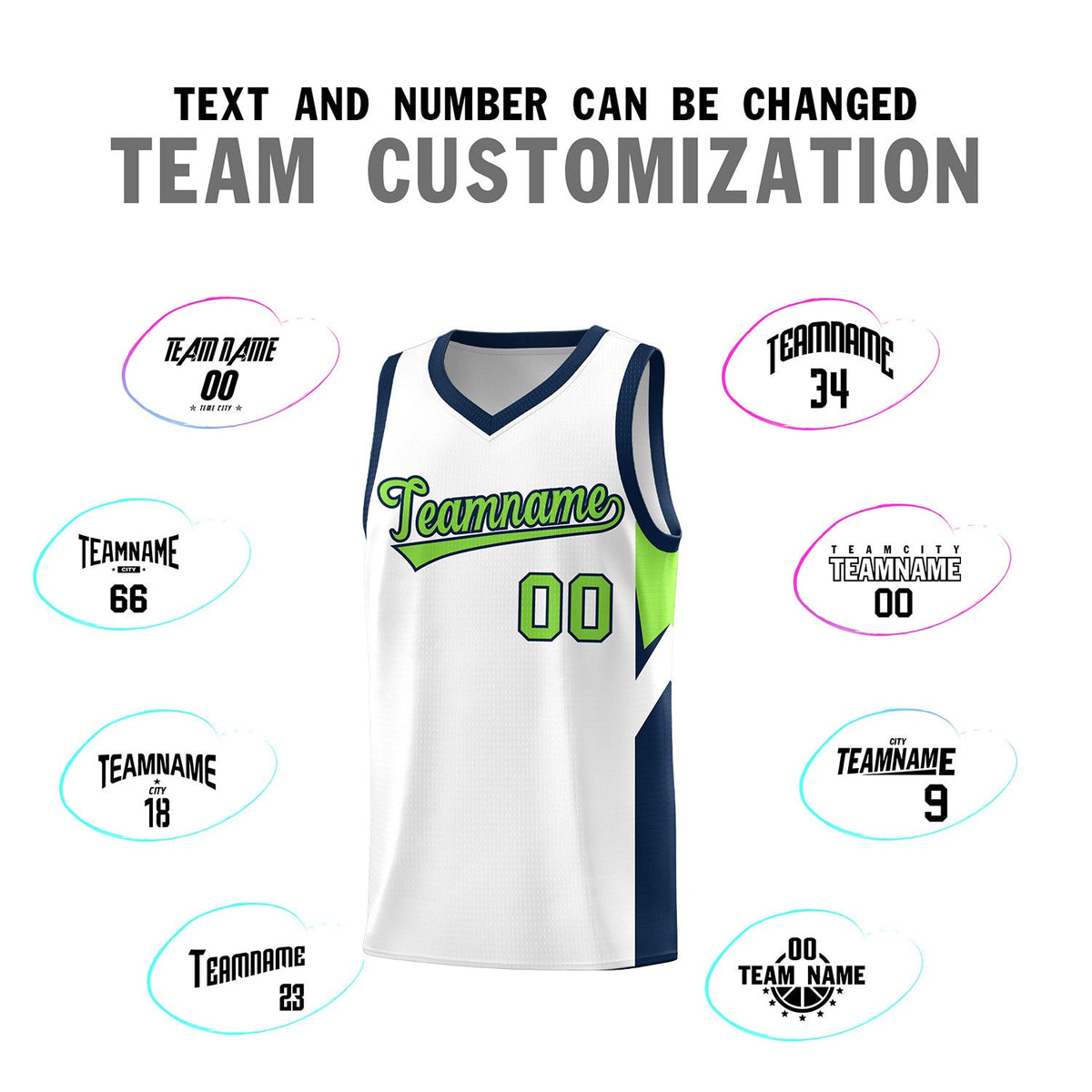 Custom White Navy Side Design Sets Sports Uniform Basketball Jersey