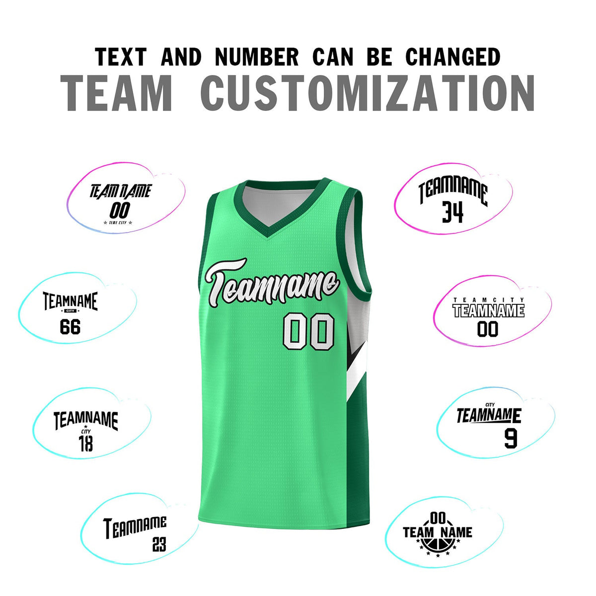 Custom Bright Green Kelly Green Side Design Sets Sports Uniform Basketball Jersey