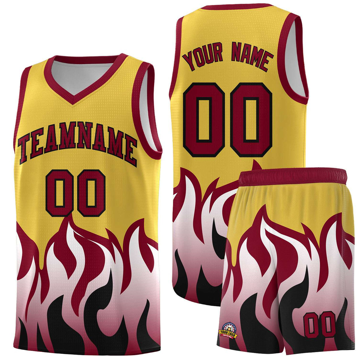 Custom Purple Crimson Hem Flame Pattern Fashion Sports Uniform Basketball Kits