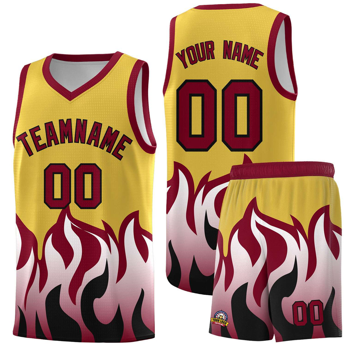Custom Purple Crimson Hem Flame Pattern Fashion Sports Uniform Basketball Kits