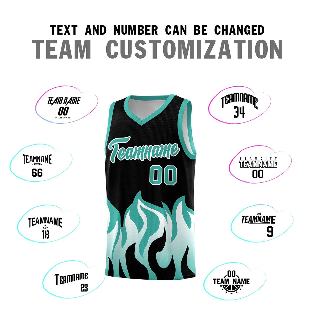 Custom Black Bright Green Hem Flame Pattern Fashion Sports Uniform Basketball Kits