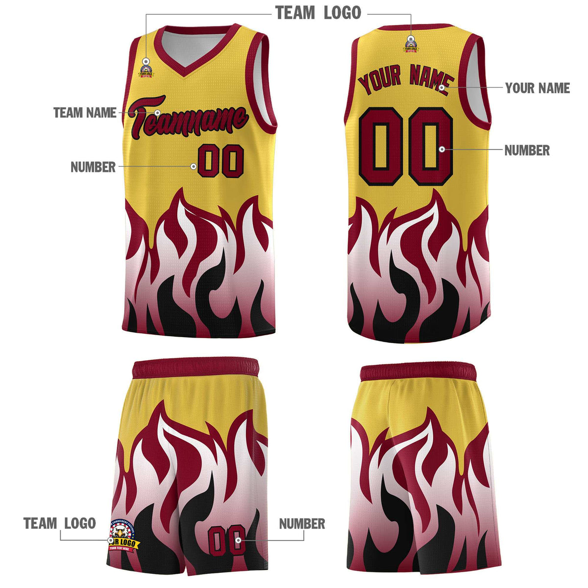 Custom Purple Crimson Hem Flame Pattern Fashion Sports Uniform Basketball Kits