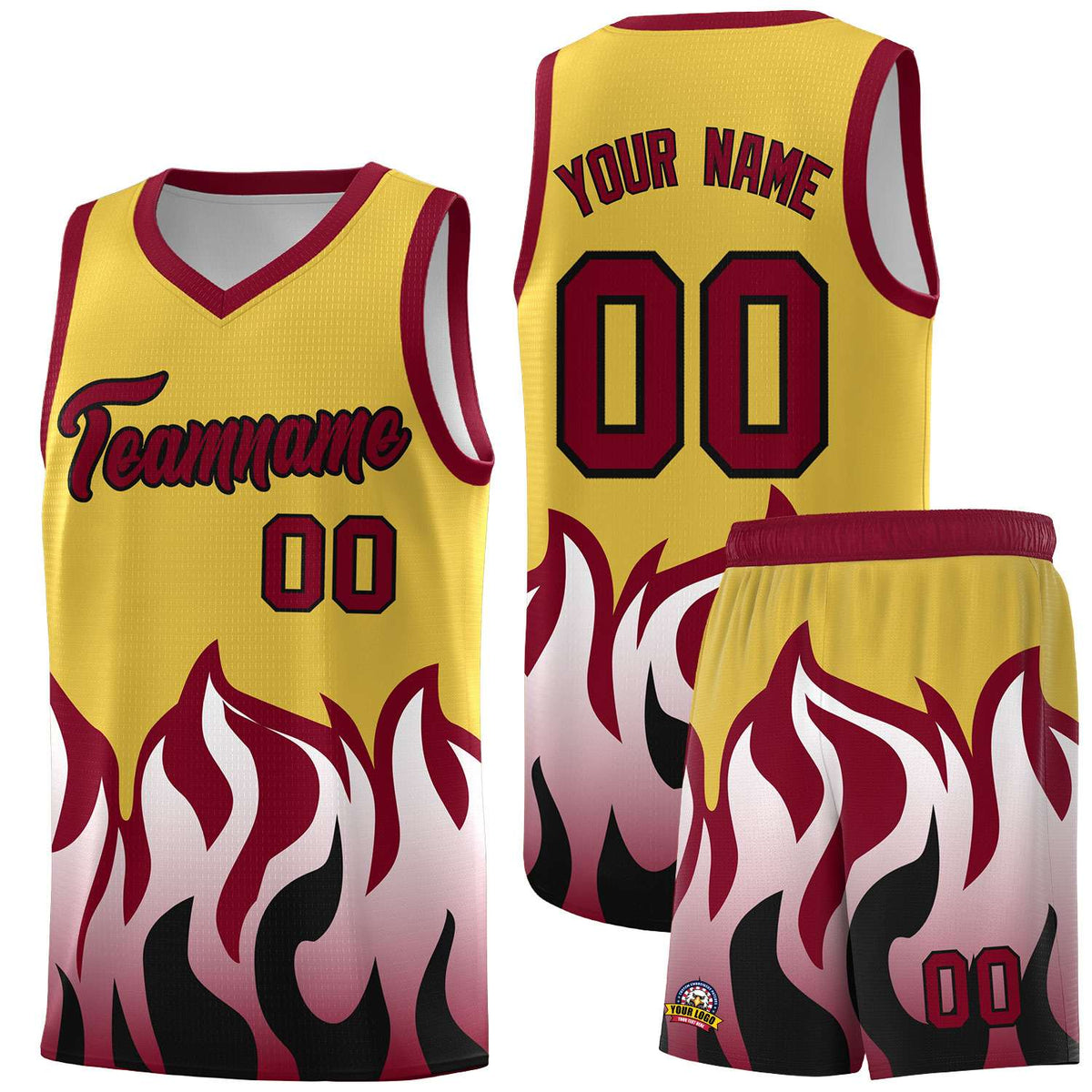 Custom Purple Crimson Hem Flame Pattern Fashion Sports Uniform Basketball Kits