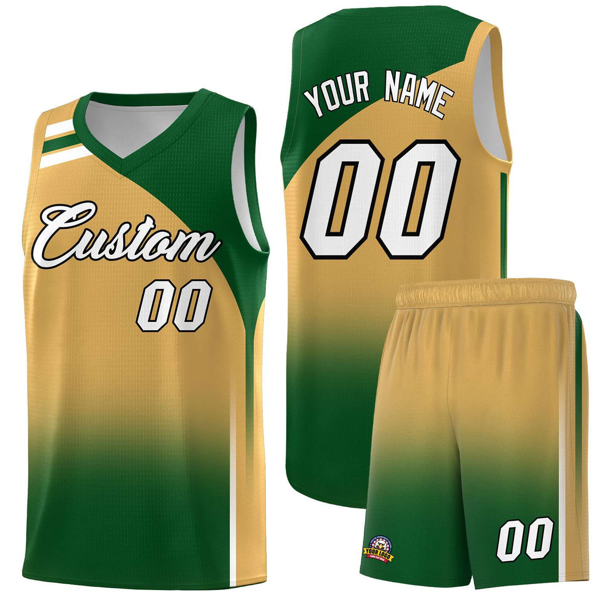 Custom Buckskin Brown and Teal Gradient Fashion Sets Sports Uniform Basketball Jersey