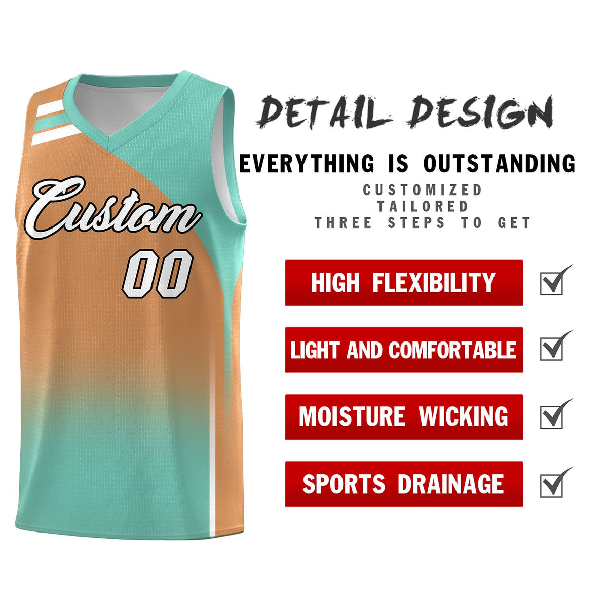 Custom Buckskin Brown Bright Green Gradient Fashion Sets Sports Uniform Basketball Jersey