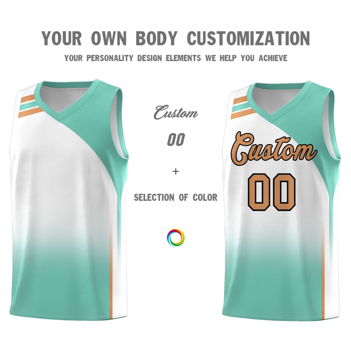Custom White Bright Green Gradient Fashion Sets Sports Uniform Basketball Jersey