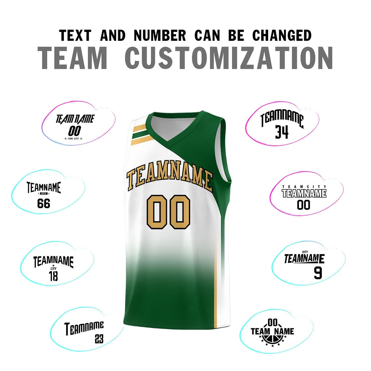 Custom White Teal Gradient Fashion Sets Sports Uniform Basketball Jersey