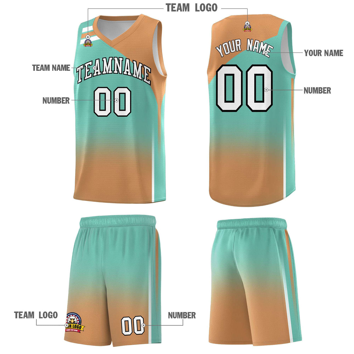Custom Navy Buckskin Brown Gradient Fashion Sets Sports Uniform Basketball Jersey