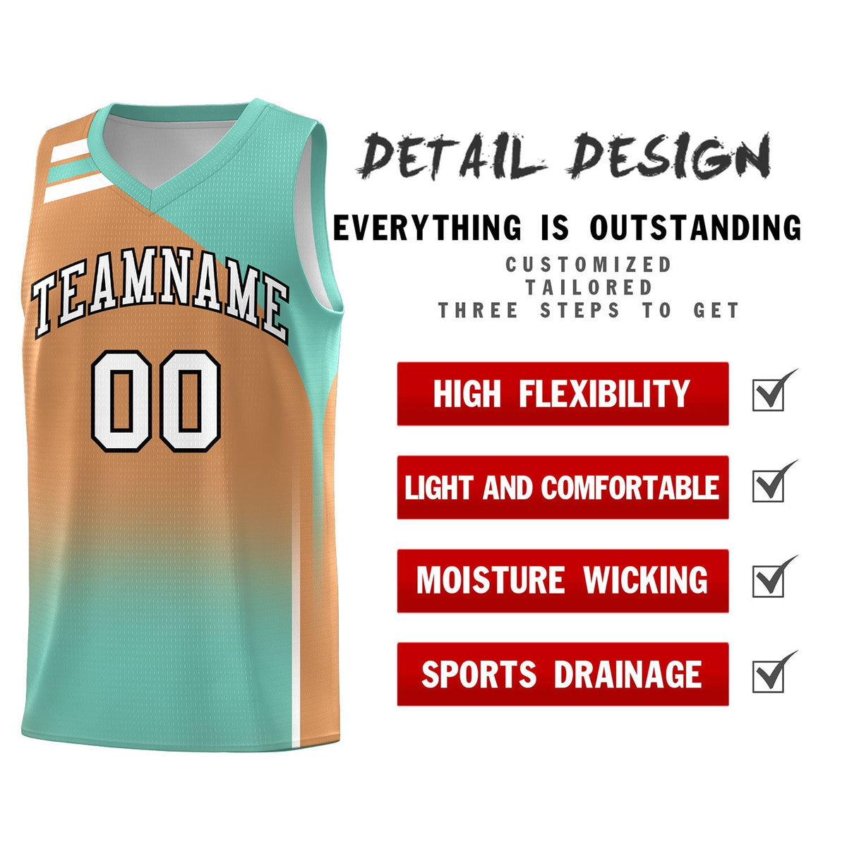 Custom Buckskin Brown Bright Green Gradient Fashion Sets Sports Uniform Basketball Jersey