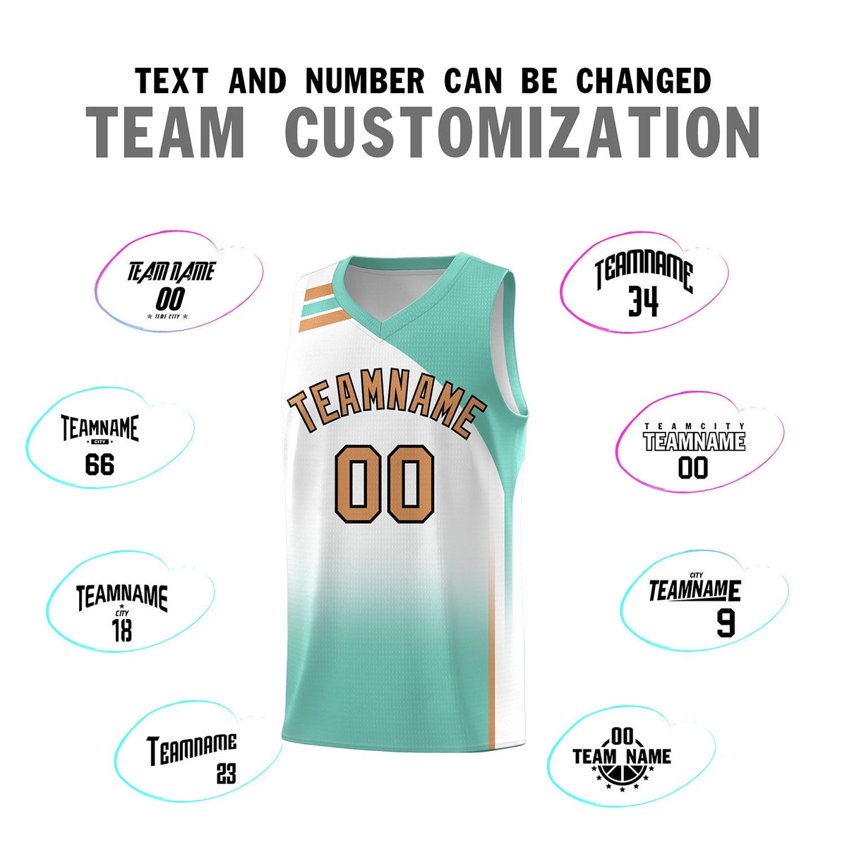 Custom White Bright Green Gradient Fashion Sets Sports Uniform Basketball Jersey