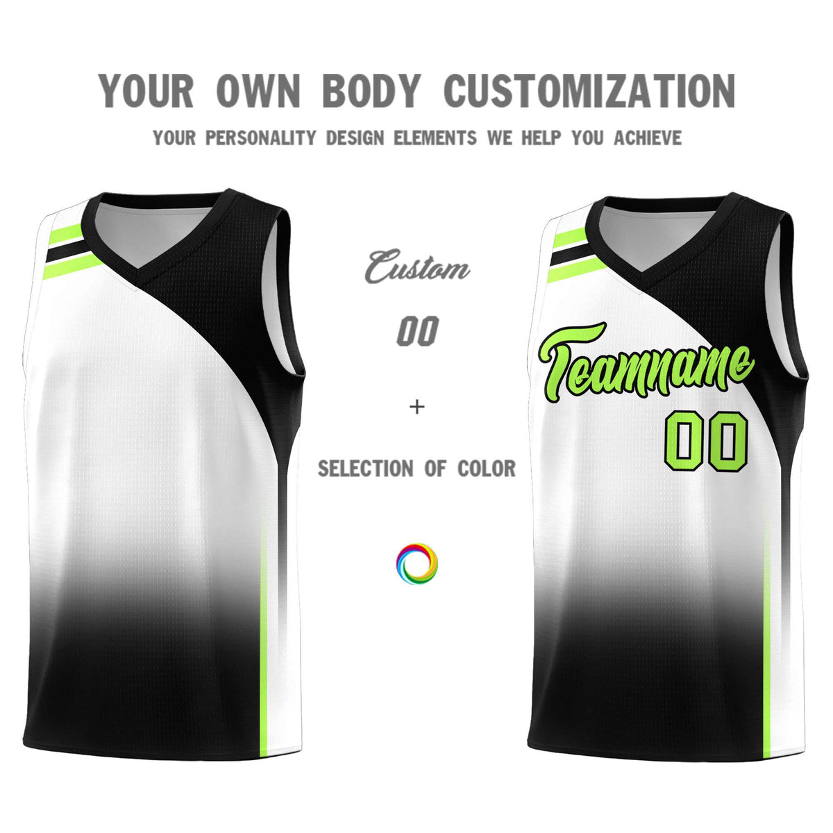 Custom White Black Gradient Fashion Sets Sports Uniform Basketball Jersey