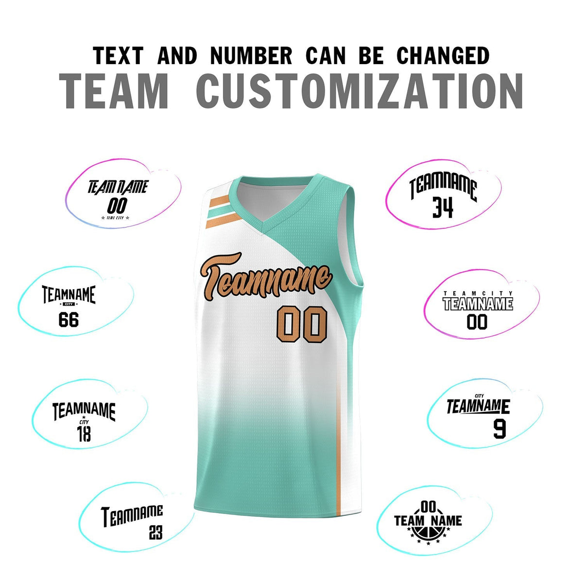 Custom White Bright Green Gradient Fashion Sets Sports Uniform Basketball Jersey